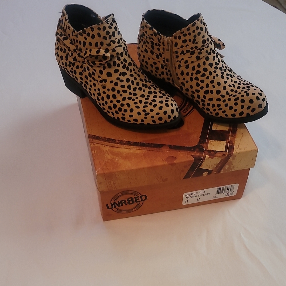 UNR8ED Kids Leopard Print Boots